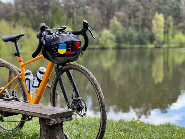 stock image Gravel bicycle in the city park on the summer season