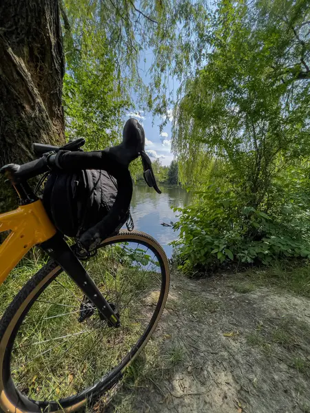 stock image Gravel bicycle in the city park on the summer season