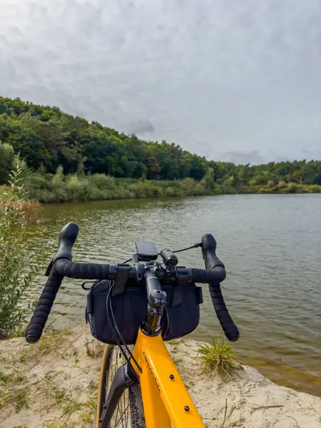 stock image Gravel bicycle in the city park on the spring season