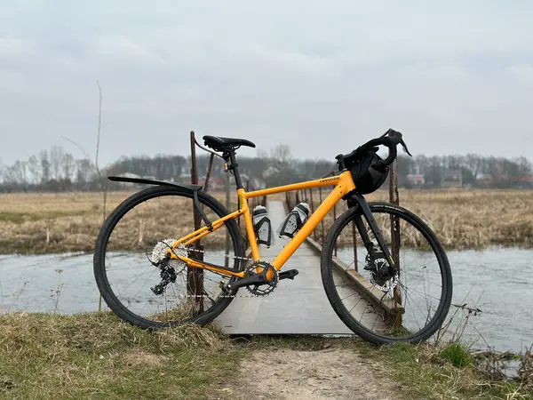 stock image Gravel bicycle in the city park on the spring season