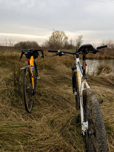 stock image Gravel bicycle in the city park on the spring season