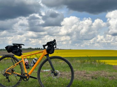 Bahar mevsiminde şehir parkında çakıl bisikleti