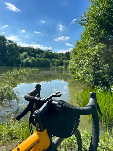 stock image Gravel bicycle in the city park on the spring season