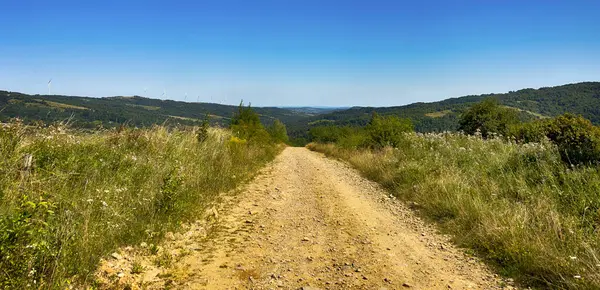 Bulutlu havada Karpat Dağları 'nın manzarası. Yaz mevsiminde hava çok güzel.