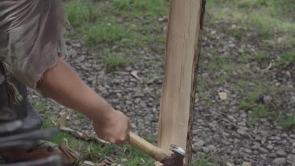 Деревообробні Роботи Деревині — стокове відео