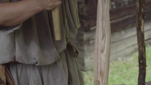 木材刀具在木材方面的工作 — 图库视频影像