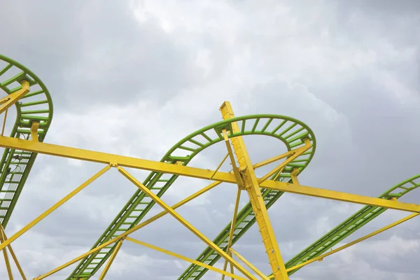 Roller Coaster Cloudy Sky Background — Stock Photo, Image