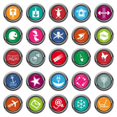 Signs and pictograms in buttons