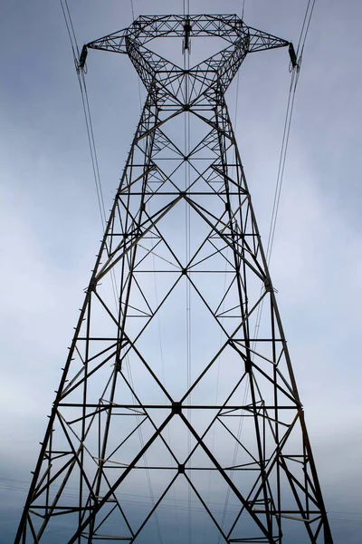 Pilón Electricidad Cielo Tormentoso — Foto de Stock