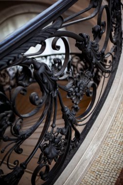 Wrought iron stair railing in Paris
