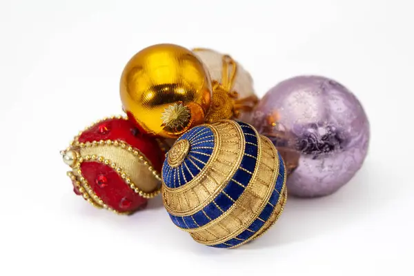 Colorful Christmas Balls White Background — Stock Photo, Image