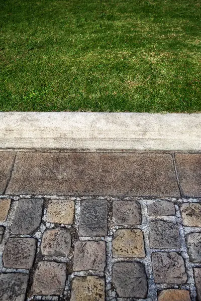 Gras Straatstenen Het Park — Stockfoto