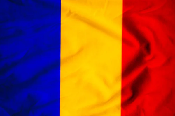 Struktura Vlajky Rumunska Zblízka Kvalitní Fotografie — Stock fotografie