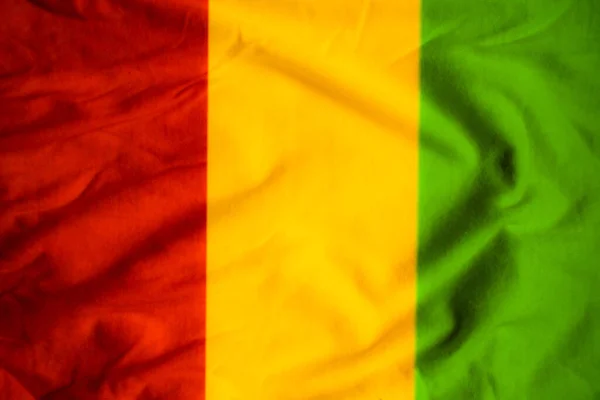 Κοντινή Υφή Της Σημαίας Της Γουινέας Υψηλής Ποιότητας Φωτογραφία — Φωτογραφία Αρχείου