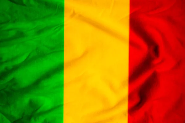 Die Textur Der Flagge Malis Nahaufnahme Hochwertiges Foto — Stockfoto