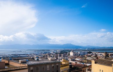 Top view of the ancient city of Cagliari, Sardinia, Italy. High quality photo