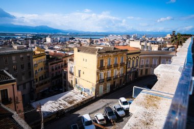 Top view of the ancient city of Cagliari, Sardinia, Italy. High quality photo
