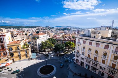 Cagliari, Sardinya, İtalya 'nın antik şehir merkezinin en üst görüntüsü. Yüksek kalite fotoğraf