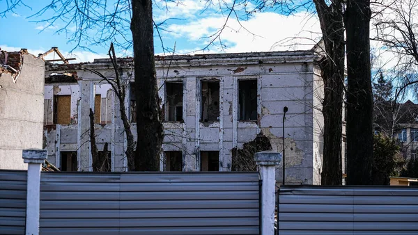 Sala Koncertowa Winnicy Która Została Zniszczona Przez Rosyjskie Uderzenie Rakietowe — Zdjęcie stockowe