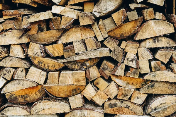 Wiele Drewnianych Kłód Ułożonych Rzędzie Zdjęcie — Zdjęcie stockowe
