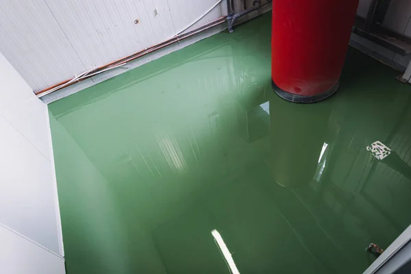 epoxy resin applied to the floor in the technical room