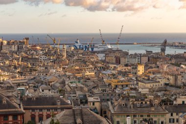  stunning panoramic aerial view of the port of Genoa
