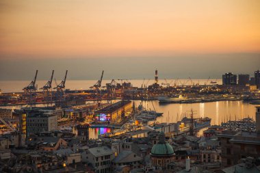 Cruise ship anchored in the port of Genova