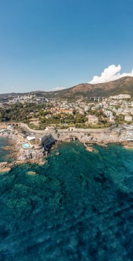 Charming view of Liguria coast from above, Genova, Italy