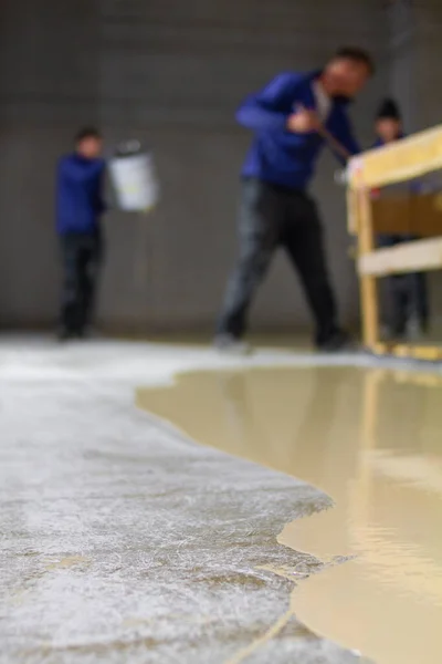Pavimenti Poliuretano Una Soluzione Durevole Versatile Pavimenti Calcestruzzo Fornisce Eccellente — Foto Stock