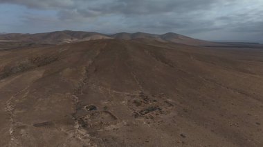 Lanzarote 'deki volkanik manzara, kanarya adası, İspanya
