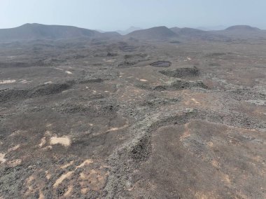 Fuerteventura 'nın kuzeyindeki Negev Çölü' nün güzel manzarası