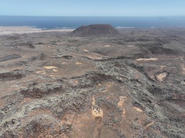 Fuerteventura 'nın kuzeyindeki Negev Çölü' nün güzel manzarası