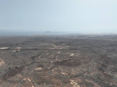 Fuerteventura 'nın kuzeyindeki Negev Çölü' nün güzel manzarası