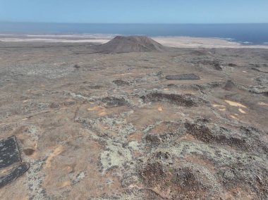 Fuerteventura 'nın kuzeyindeki Negev Çölü' nün güzel manzarası