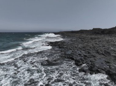 Fuerteventura 'nın kuzeyindeki Negev Çölü' nün güzel manzarası