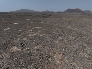 Fuerteventura 'nın kuzeyindeki Negev Çölü' nün güzel manzarası