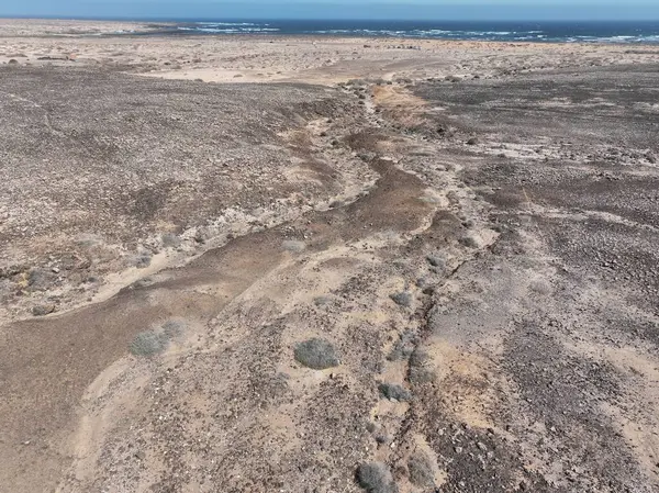 Fuerteventura 'nın kuzeyindeki Negev Çölü' nün güzel manzarası