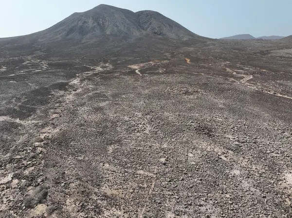 Fuerteventura 'nın kuzeyindeki Negev Çölü' nün güzel manzarası