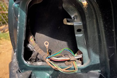 Hatchback arabasının arka ışıklarına yakın çekim