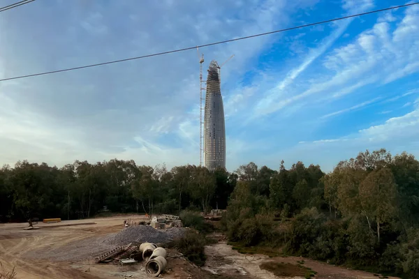 Mohammed Torony Építése Folyamatban Rabatban — Stock Fotó