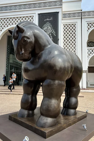 Bronzová Socha Koně Před Muzeem Moderního Současného Umění Mohammeda Rabatu — Stock fotografie