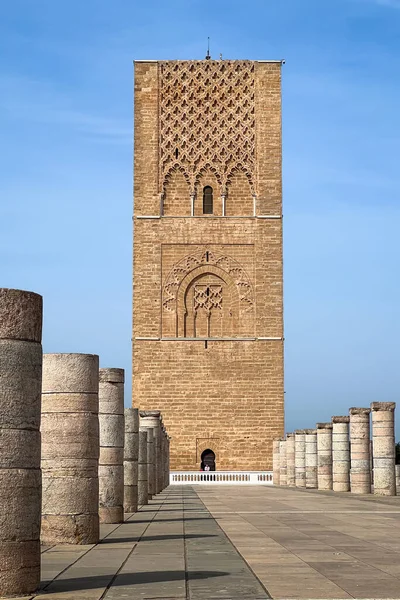 stock image The Hassan Tower and the columns in Rabat, Morocco