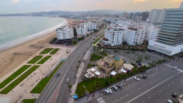 Panoramiczny Widok Budynki Centrum Tanger Maroku — Wideo stockowe