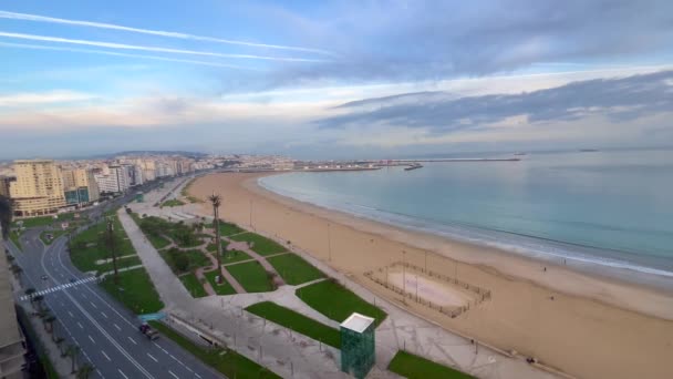 Vista Panorâmica Sobre Edifícios Centro Cidade Tanger Marrocos — Vídeo de Stock