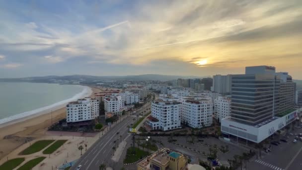 Vista Panorâmica Sobre Edifícios Centro Cidade Tanger Marrocos — Vídeo de Stock