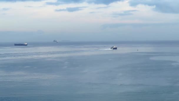 Navios Cruzeiro Navegando Perto Mar Mediterrâneo — Vídeo de Stock