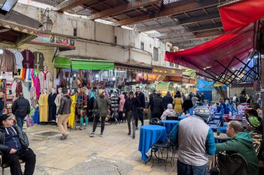 People walking in the old town of Fez, Morocco