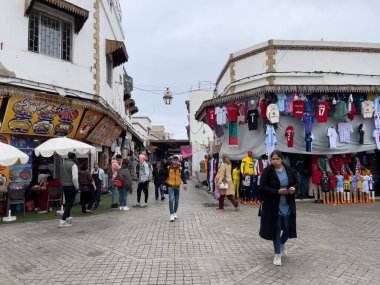 People walking on the streets of the old town in Rabat, Morocco