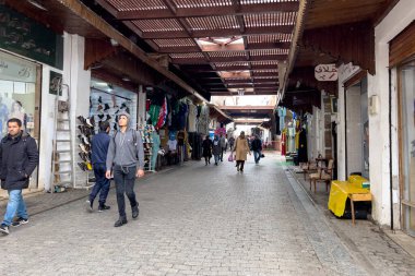 People walking on the streets of the old town in Rabat, Morocco