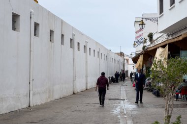 People walking on the streets of the old town in Rabat, Morocco